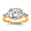 Round and Triangle Lab-Grown Diamond Three Stone Ring in 14K Yellow Gold (4 1/8 ct. tw.), Size 7 - Sophia Jewelers