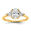 Oval & Trillion Lab-Grown Diamond Engagement Ring in 14K Yellow Gold (1 1/2 ct. tw.), Size 7 - Sophia Jewelers