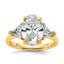 Oval & Trillion Three-Stone Lab-Grown Diamond Ring in 14K Yellow Gold (4 1/8 ct. tw.), Size 7 - Sophia Jewelers