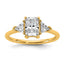 Radiant Lab-Grown Diamond Engagement Ring in 14K Yellow Gold (1 3/8 ct. tw.), Size 7 - Sophia Jewelers