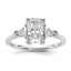 Radiant Lab-Grown Diamond Three-Stone Engagement Ring in 14K White Gold (2 ct. tw.), Size 7 - Sophia Jewelers