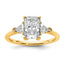 Radiant Lab-Grown Three-Stone Engagement Ring in 14K Yellow Gold (2 ct. tw.), Size 7 - Sophia Jewelers