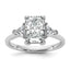 Radiant & Triangle Lab-Grown Diamond Engagement Ring in 14K White Gold (2 1/2 ct. tw.) - Sophia Jewelers