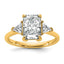 Radiant Lab-Grown Diamond Three-Stone Engagement Ring in 14K Yellow Gold (2 1/2 ct. tw.), Size 7 - Sophia Jewelers