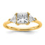 Princess & Trillion Lab-Grown Diamond Engagement Ring in 14K Yellow Gold (1 1/2 ct. tw.), Size 7 - Sophia Jewelers