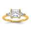 Princess Trillion Three-Stone Lab-Grown Diamond Engagement Ring in 14K Yellow Gold (2 ct. tw., VS/SI+ G+), Size 7 - Sophia Jewelers