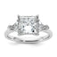 Princess & Trillion Lab-Grown Diamond Three-Stone Ring in 14K White Gold (3 1/8 ct. tw.), Size 7 - Sophia Jewelers