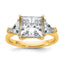 Princess & Trillion Lab-Grown Diamond Engagement Ring in 14K Yellow Gold (4.12 ct. tw.), Size 7 - Sophia Jewelers