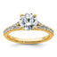 Certified Pave Round Lab-Grown Diamond Engagement Ring in 14K Yellow Gold (1 3/4 ct. tw.), Size 7 - Sophia Jewelers