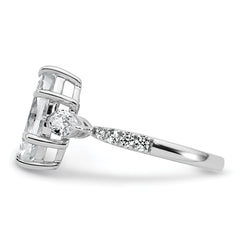 14k White Gold 2 1/6 carat Certified Lab Grown Diamond VS+ F+ Marquise Complete Three Stone Engagement Ring