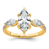 14k 2 1/6 carat Certified Lab Grown Diamond VS+ F+ Marquise Complete Three Stone Engagement Ring