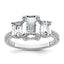 Emerald-Cut 3-Stone Engagement Ring in 14K White Gold (3 3/8 ct. tw.), Size 7 - Sophia Jewelers