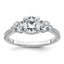 Three Stone Engagement Ring in 14K White Gold (1 5/8 ct. tw.), Size 7 - Sophia Jewelers