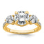 Three-Stone Lab-Grown Diamond Engagement Ring in 14K Yellow Gold (3 ct. tw.), Size 7 - Sophia Jewelers
