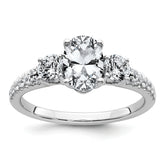 14k White Gold 1 5/8 carat Certified Lab Grown Diamond VS+ F+ Oval with Round Complete Three Stone Engagement Ring