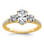 Oval Lab-Grown Diamond Round Three-Stone Engagement Ring in 14K Yellow Gold (1 5/8 ct. tw.), Size 7 - Sophia Jewelers