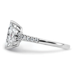 14k White Gold 1 1/2 carat Certified Lab Grown Diamond VS+ F+ Marquise Complete Three Stone Engagement Ring