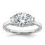 Round/Trapezoid Certified Round Lab-Grown Diamond Engagement Ring in 14K White Gold (1 7/8 ct. tw.), Size 7 - Sophia Jewelers