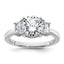 Round Diamond Engagement Ring in 14K White Gold (2 1/2 ct. tw.), Size 7 - Sophia Jewelers