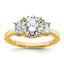 Sidestones Round Lab-Grown Diamond Engagement Ring in 14K Yellow Gold (2 1/2 ct. tw., VS+ F+), Size 7 - Sophia Jewelers