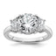 Lab-Grown Diamond Engagement Ring in 14K White Gold (3 1/2 ct. tw.), Size 7 - Sophia Jewelers