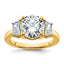 Round Lab-Grown Diamond Engagement Ring in 14K Yellow Gold (3 3/4 ct. tw.), Size 7 - Sophia Jewelers