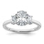 Oval Lab-Grown Diamond Three-Stone Engagement Ring in 14K White Gold (1 3/8 ct. tw.), Size 7 - Sophia Jewelers