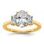 Oval Three-Stone Engagement Ring in 14K Yellow Gold (2 ct. tw.), Size 7 - Sophia Jewelers