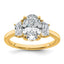 Oval Trapezoid Lab-Grown Diamond Three-Stone Ring in 14K Yellow Gold (2 3/4 ct. tw.), Size 7 - Sophia Jewelers