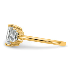 14k 2 carat Certified Lab Grown Diamond VS+ F+ Radiant and Trapezoid Complete Three Stone Engagement Ring