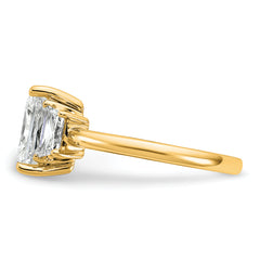 14k 2 3/4 carat Certified Lab Grown Diamond VS+ F+ Radiant and Trapezoid Complete Three Stone Engagement Ring