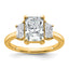 Radiant Lab-Grown Diamond Three-Stone Engagement Ring in 14K Yellow Gold (2 3/4 ct. tw.), Size 7 - Sophia Jewelers