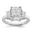 Radiant Lab-Grown Three-Stone Engagement Ring in 14K White Gold (4 ct. tw.), Size 7 - Sophia Jewelers