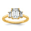 Emerald Lab-Grown Diamond Engagement Ring in 14K Yellow Gold (2 ct. tw.), Size 7 - Sophia Jewelers