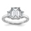 Trapezoid Emerald-Cut Lab-Grown Diamond Engagement Ring in 14K White Gold (2 3/4 ct. tw.), Size 7 - Sophia Jewelers