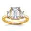 Emerald Lab-Grown Diamond Engagement Ring in 14K Yellow Gold (3 1/3 ct. tw.), Size 7 - Sophia Jewelers