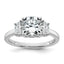 Cushion Lab-Grown Diamond Half Moon Engagement Ring in 14K White Gold (2 1/2 ct. tw.), Size 7 - Sophia Jewelers