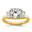 Half Moon Three Stone Engagement Ring in 14K Yellow Gold (3 1/8 ct. tw.), Size 7 - Sophia Jewelers