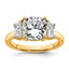 Three Stone Engagement Ring in 14K Yellow Gold (3 3/4 ct. tw.), Size 7 - Sophia Jewelers