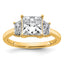 Three-Stone Certified Princess Lab-Grown Diamond Engagement Ring in 14K Yellow Gold (2 3/4 ct. tw.), Size 7 - Sophia Jewelers