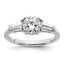 Three-Stone Engagement Ring in 14K White Gold, 6.5mm (1 1/2 ct. tw., VS+ F+), Size 7 - Sophia Jewelers