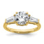 Round & Baguette Three-Stone Lab-Grown Diamond Ring in 14K Yellow Gold (2 1/5 ct. tw.), Size 7 - Sophia Jewelers