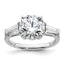Three-Stone Round Baguette Lab-Grown Diamond Engagement Ring in 14K White Gold (3 3/4 ct. tw.), Size 7 - Sophia Jewelers