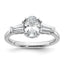 Oval & Baguette Lab-Grown Three-Stone Engagement Ring in 14K White Gold (1 1/2 ct. tw.), Size 7 - Sophia Jewelers