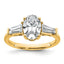Oval Tapered Lab-Grown Diamond Engagement Ring in 14K Yellow Gold (2 1/5 ct. tw.), Size 7 - Sophia Jewelers