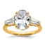 Oval & Baguette Lab-Grown Diamond Engagement Ring in 14K Yellow Gold (3 1/5 ct. tw.), Size 7 - Sophia Jewelers