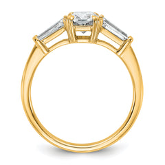14k 1 1/2 carat Certified Lab Grown Diamond VS+ F+ Radiant with Tapered Baguette Sides Complete Engagement Ring