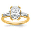 Radiant Lab-Grown Diamond Baguette Engagement Ring in 14K Yellow Gold (3 1/5 ct. tw.), Size 7 - Sophia Jewelers