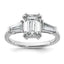Emerald-Cut Lab-Grown Diamond Engagement Ring in 14K White Gold (2 1/5 ct. tw.), Size 7 - Sophia Jewelers