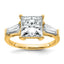 Princess & Baguette Lab-Grown Diamond Engagement Ring in 14K Yellow Gold (3.74 ct. tw.), Size 7 - Sophia Jewelers